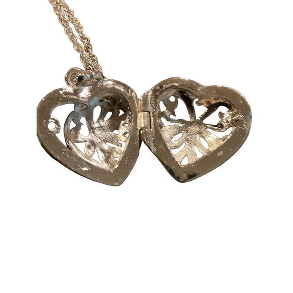 Marcasite Sterling Heart Locket Necklace - Picture 8 of 15
